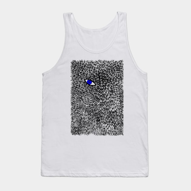 Blue Evil Eye in Feather Mystic Pattern Tank Top by kerimeart